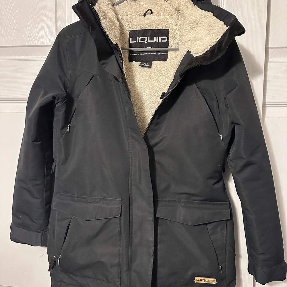 Liquido Black Jacket with Cream Fleece Lining